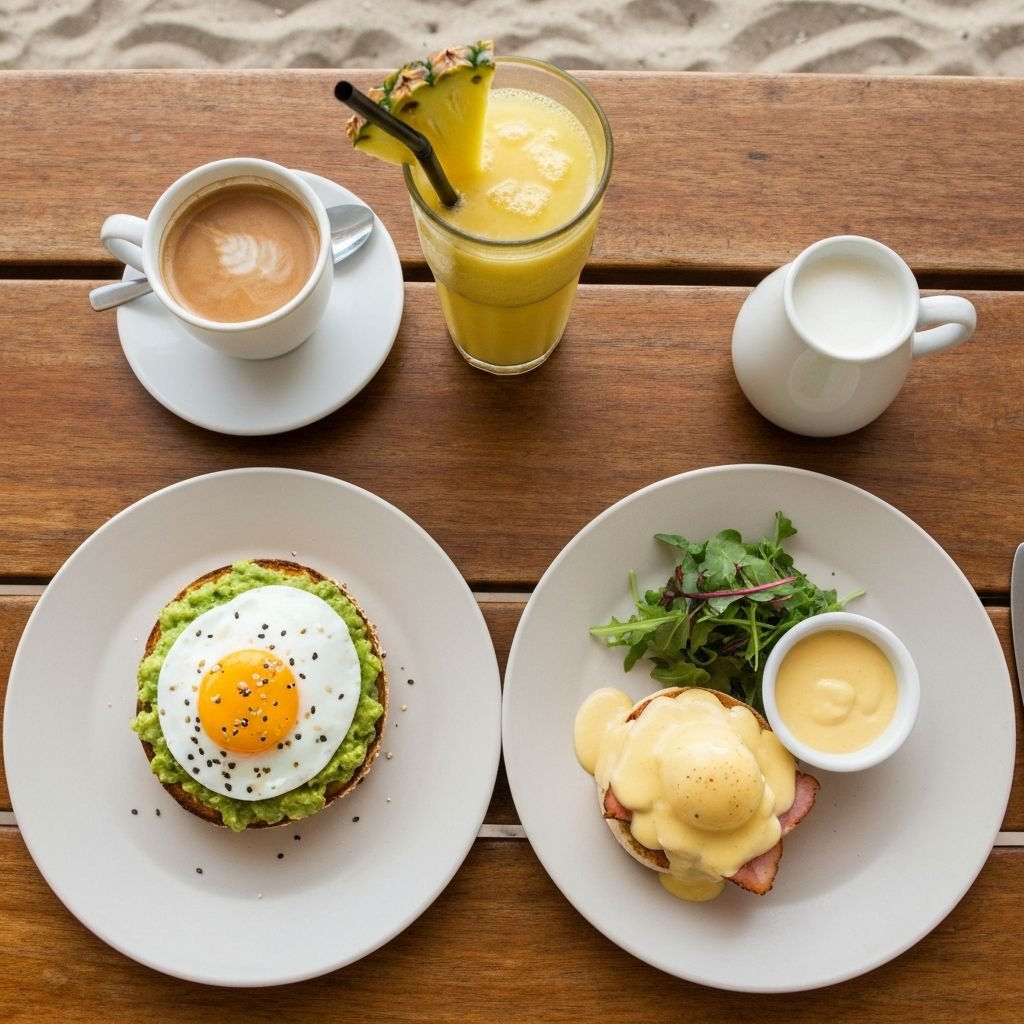 Brunch spread at ILKA Beach Cafe