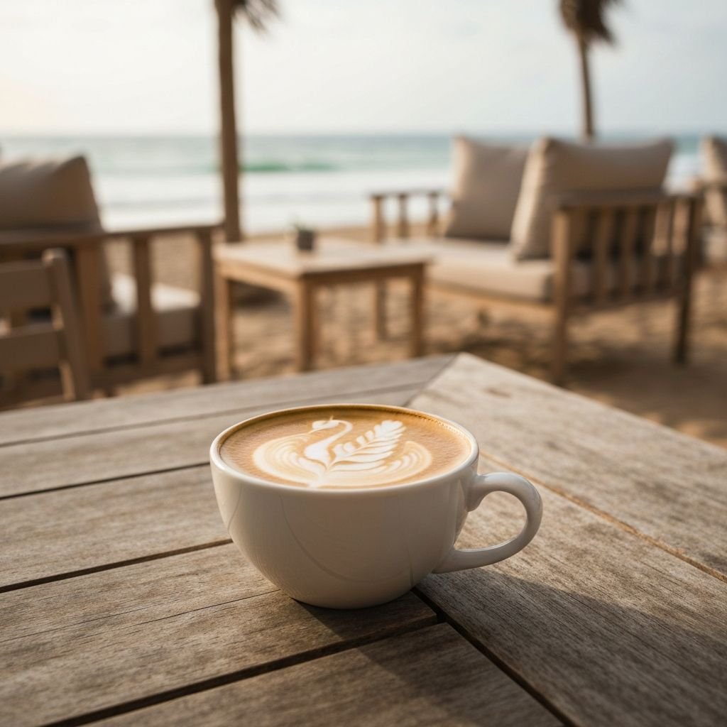 Specialty latte art at ILKA Beach Cafe